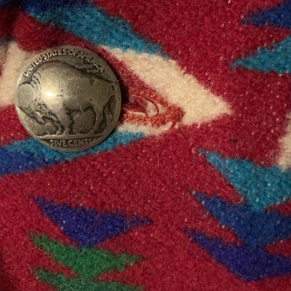 SOLD!!! M Pendleton Wool Shearling Indian Blanket Coat - Picture 2 of 14